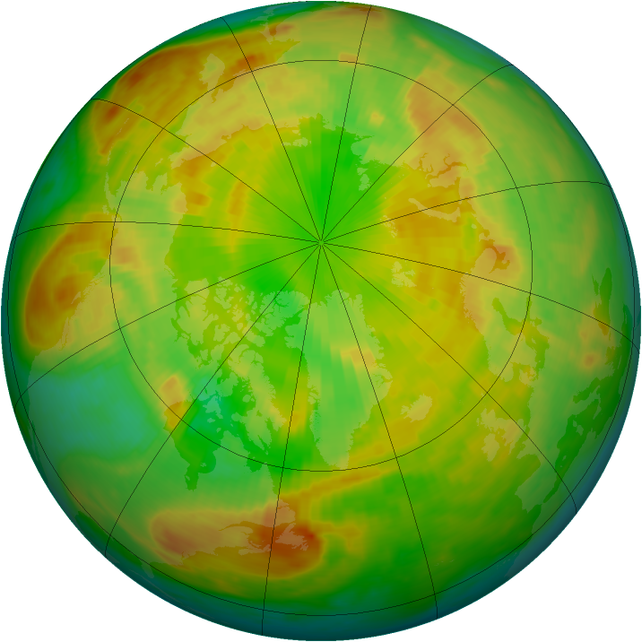 Arctic ozone map for 03 June 1988
